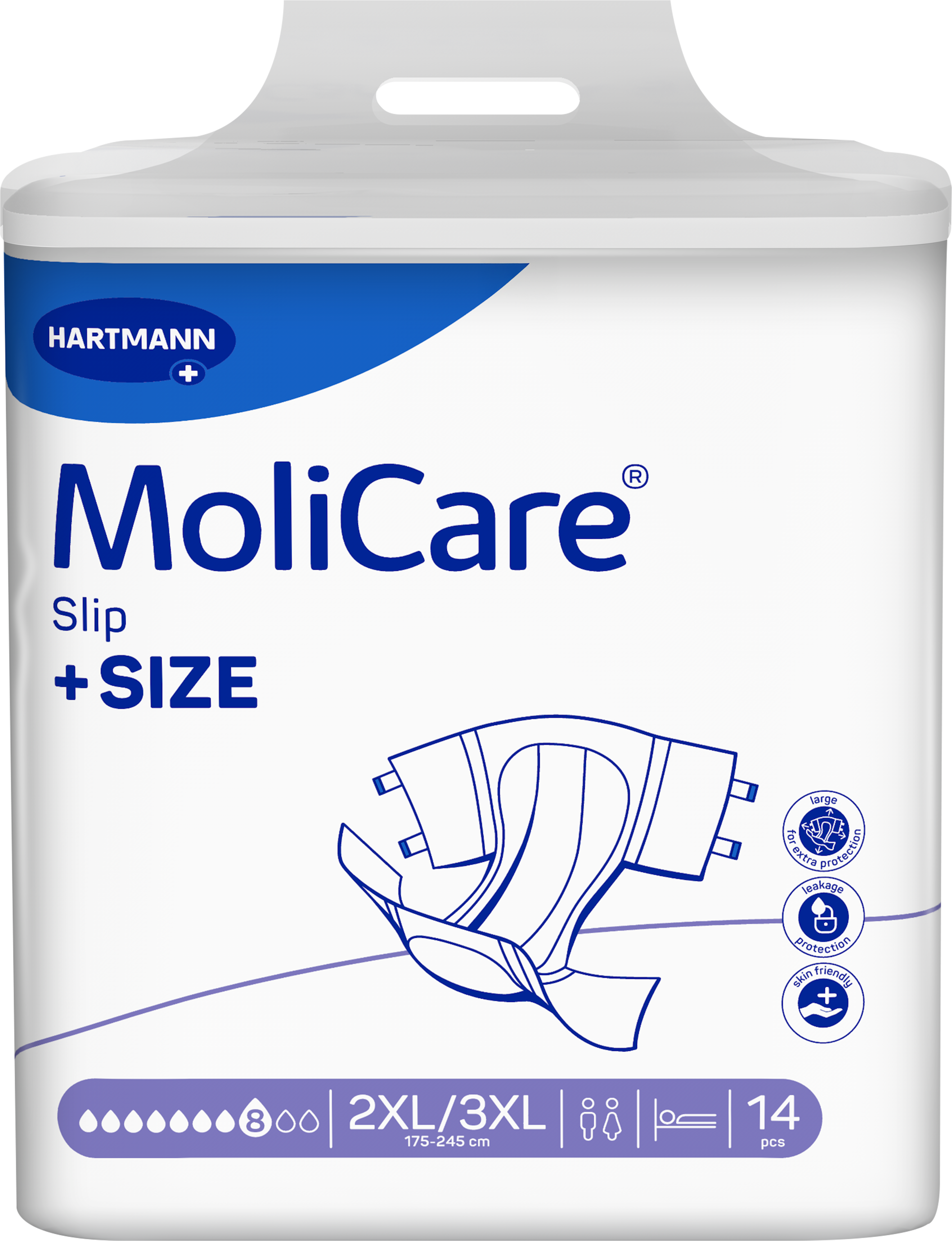 MoliCare Slip +SIZE 8D 2/3XL 14 Pack